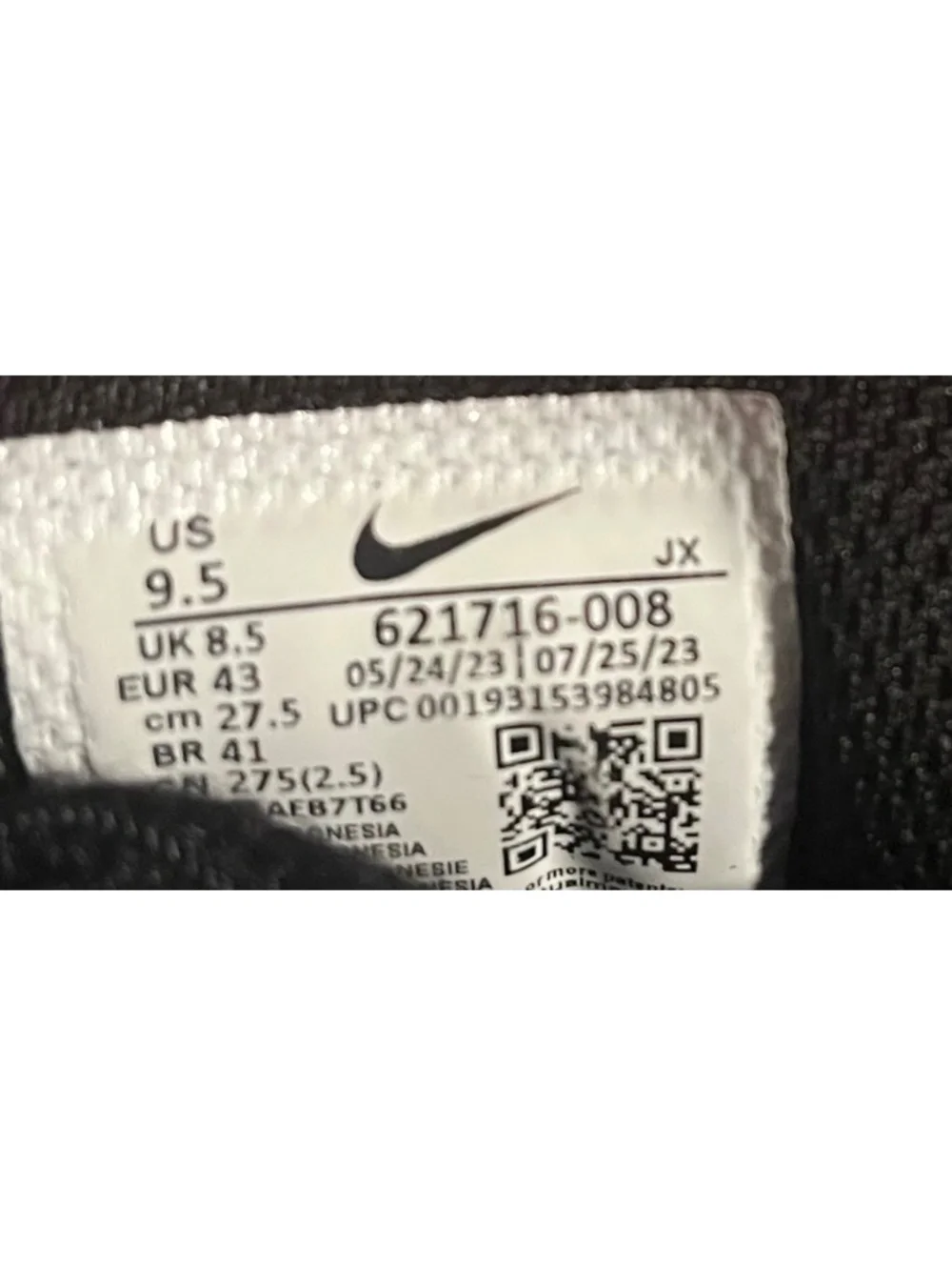 Nike Reax 8 TR Anthracite Black Sneakers US 9.5